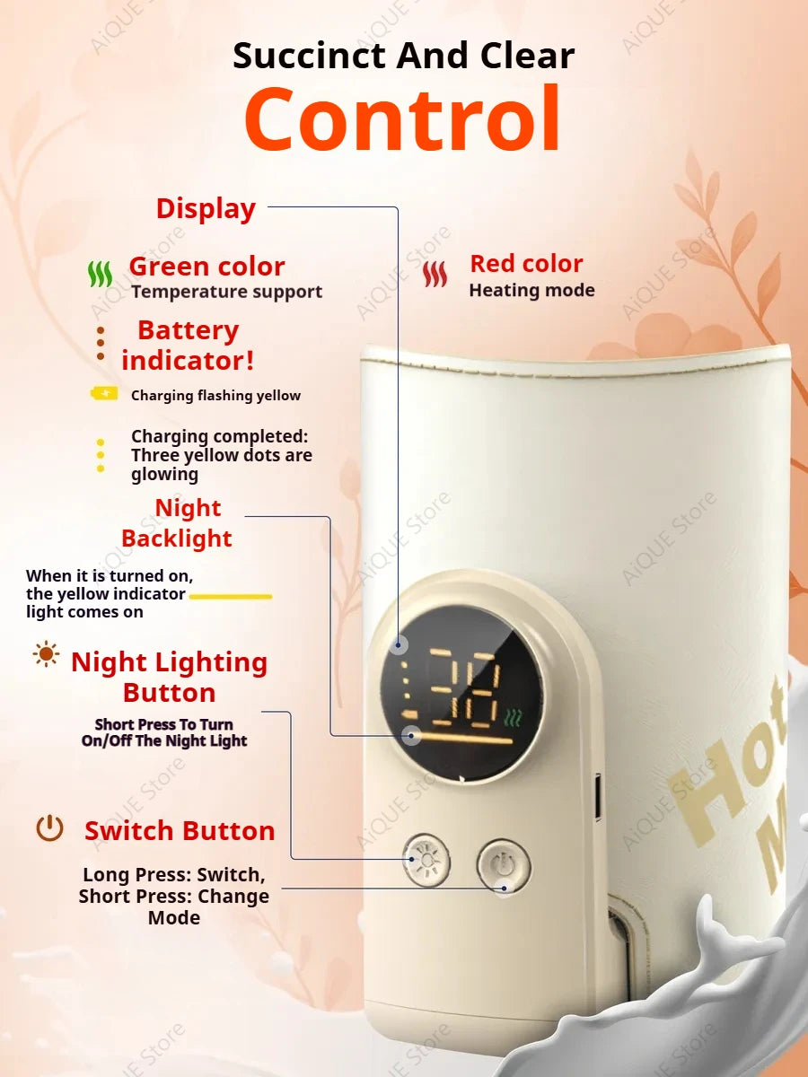 Chauffe-lait Portable pour Bébé – Température Constante & Isolation Optimale