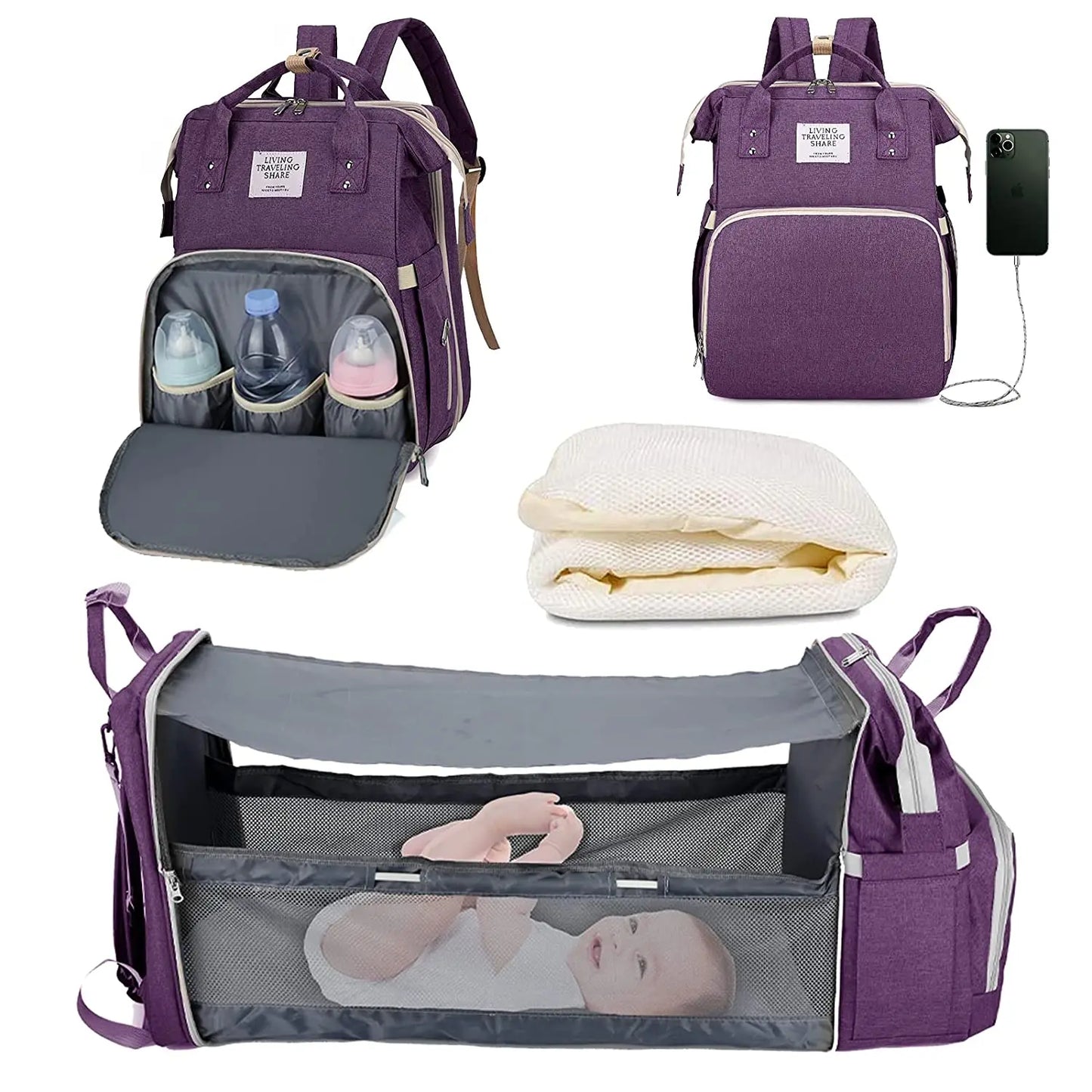 Sac à langer 3 en 1 pour bébé | Multifonctionnel