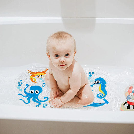 Tapis de baignoire bébé, antidérapant, sécurité bain bébé, accessoire baignoire.
