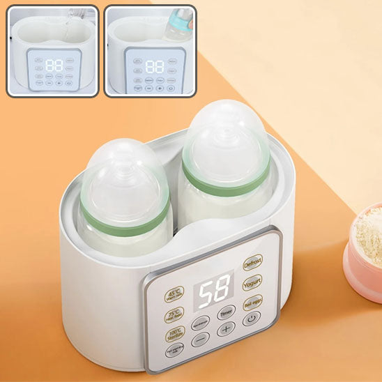 Chauffe-Biberon 2 en 1 Multifonction pour Bébé, Chauffe-Lait pour bébé, Stérilisateur de Biberons Double avec Minuterie