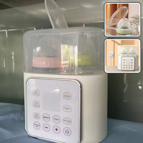 Chauffe-Biberon 2 en 1 Multifonction pour Bébé, Chauffe-Lait pour bébé, Stérilisateur de Biberons Double avec Minuterie