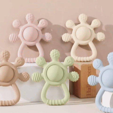 Jouet de dentition en Silicone sans BPA, qualité alimentaire pour bébé de 0 à 12 ans, hochet de dentition, jouets sensoriels pour tout-petits, cloche à main en Silicone, jouets apaisants