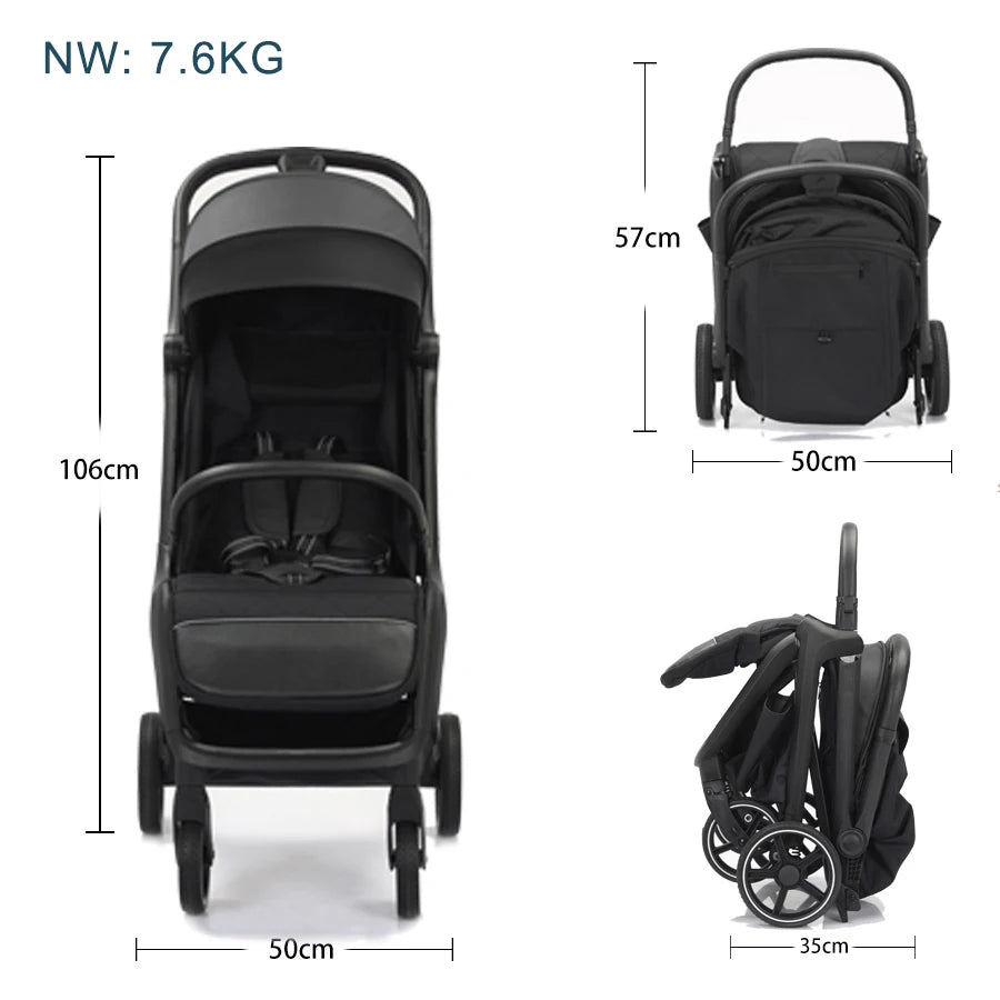 Poussette Pliante Bébé Portable – Compacte & Idéale Voyage Avion