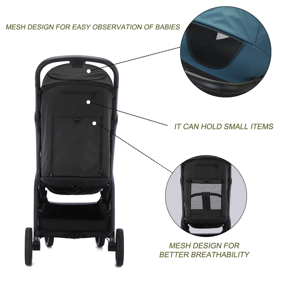 Poussette Pliante Bébé Portable – Compacte & Idéale Voyage Avion