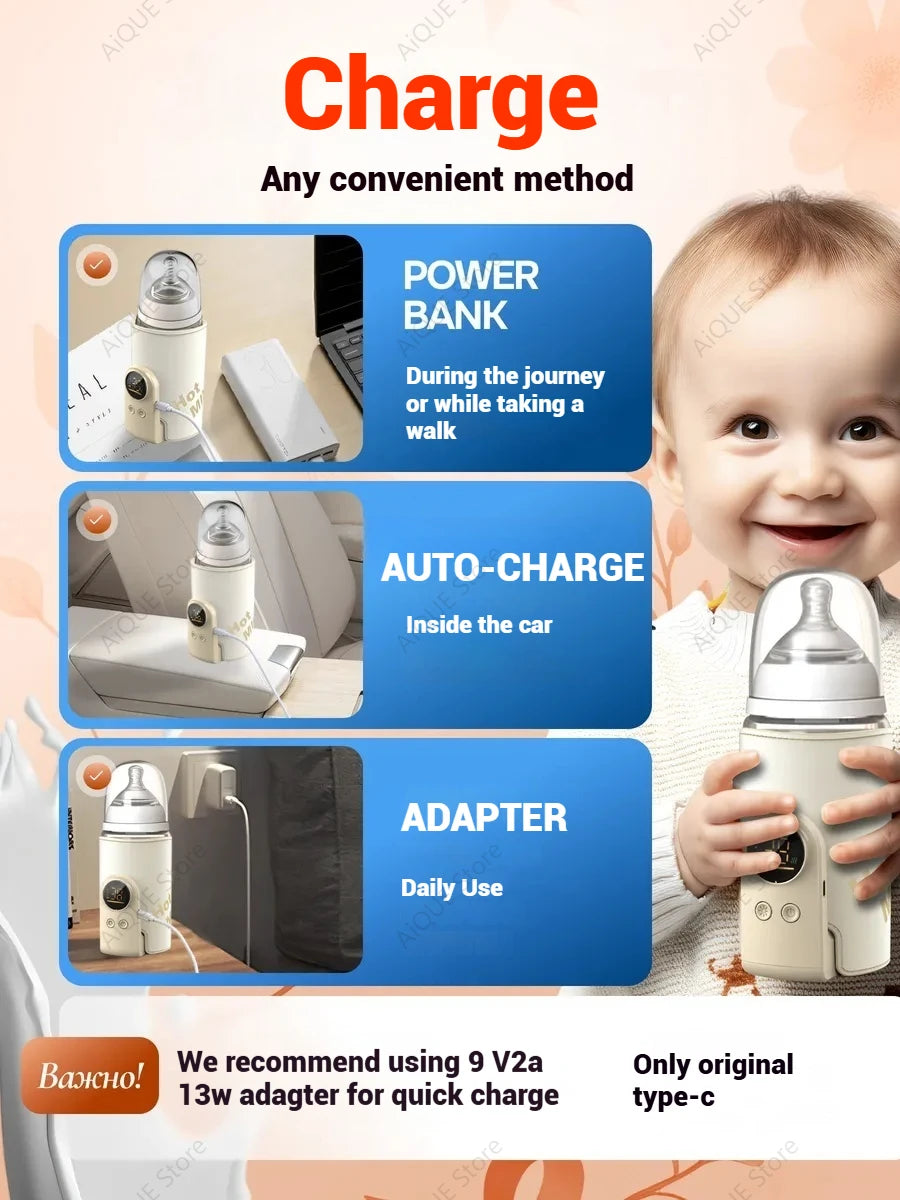 Chauffe-lait Portable pour Bébé – Température Constante & Isolation Optimale
