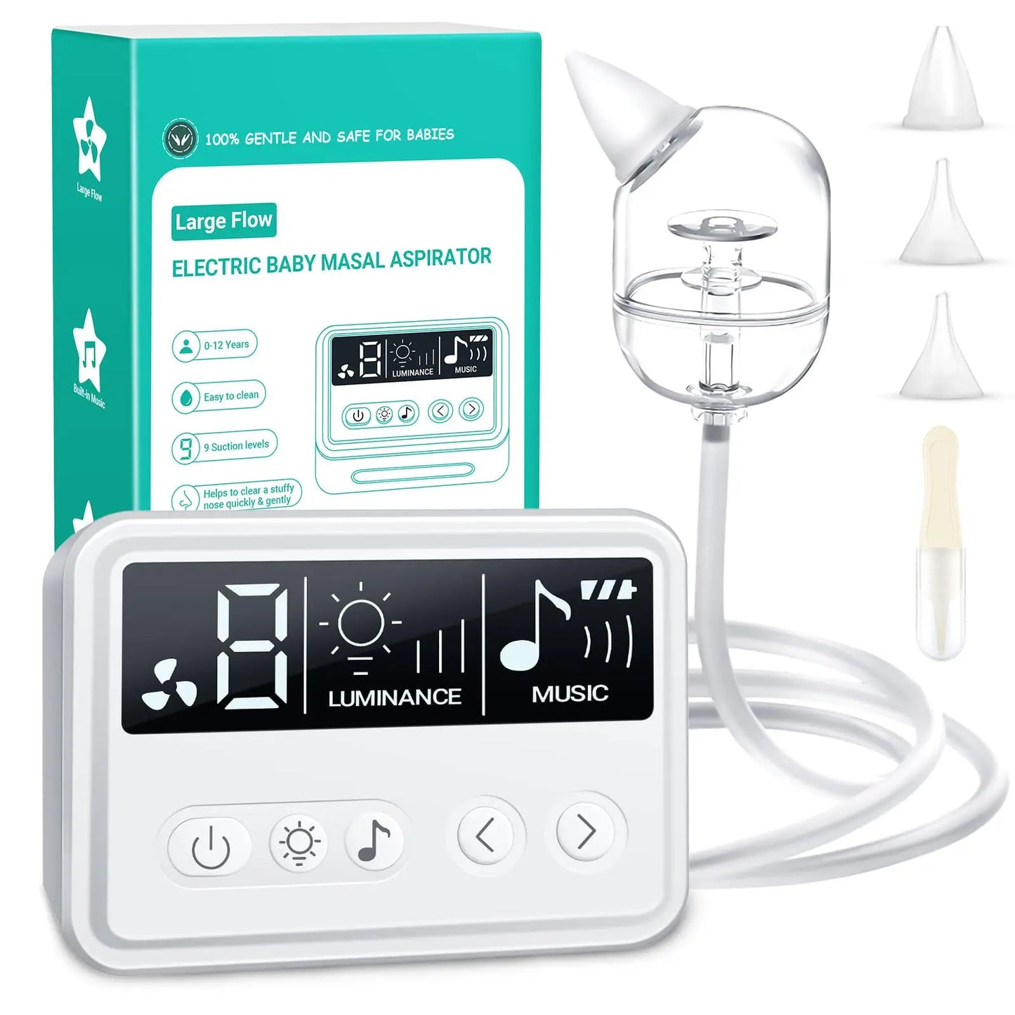 Aspirateur Nasal Électrique pour Bébé – Nettoyeur de Nez avec Musique & Veilleuse