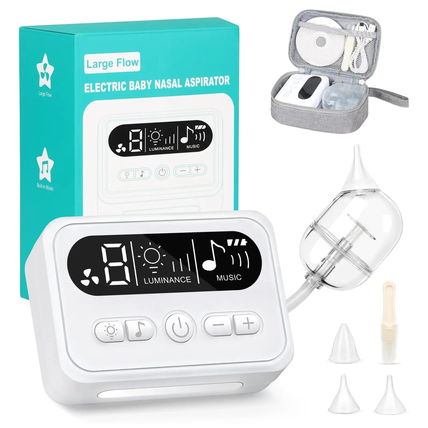 Aspirateur Nasal Électrique pour Bébé – Nettoyeur de Nez avec Musique & Veilleuse