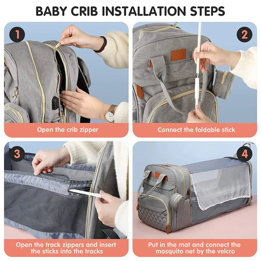 Sac à langer 3 en 1 pour bébé | Multifonctionnel