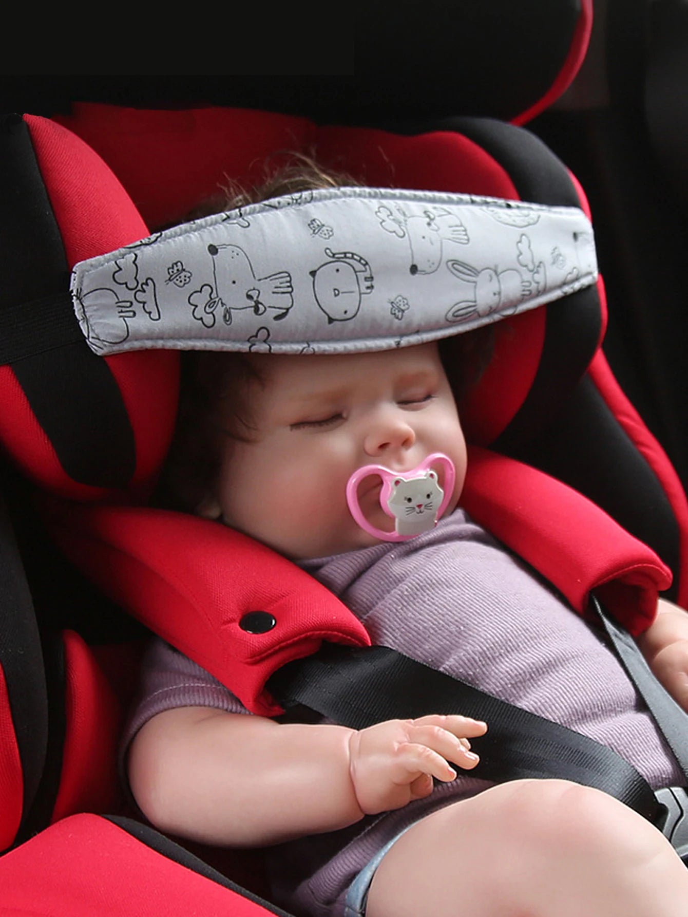 Siège d’Auto pour Bébé avec Soutien de la Tête – Attache Ceinture Universelle pour Enfants & Poussettes