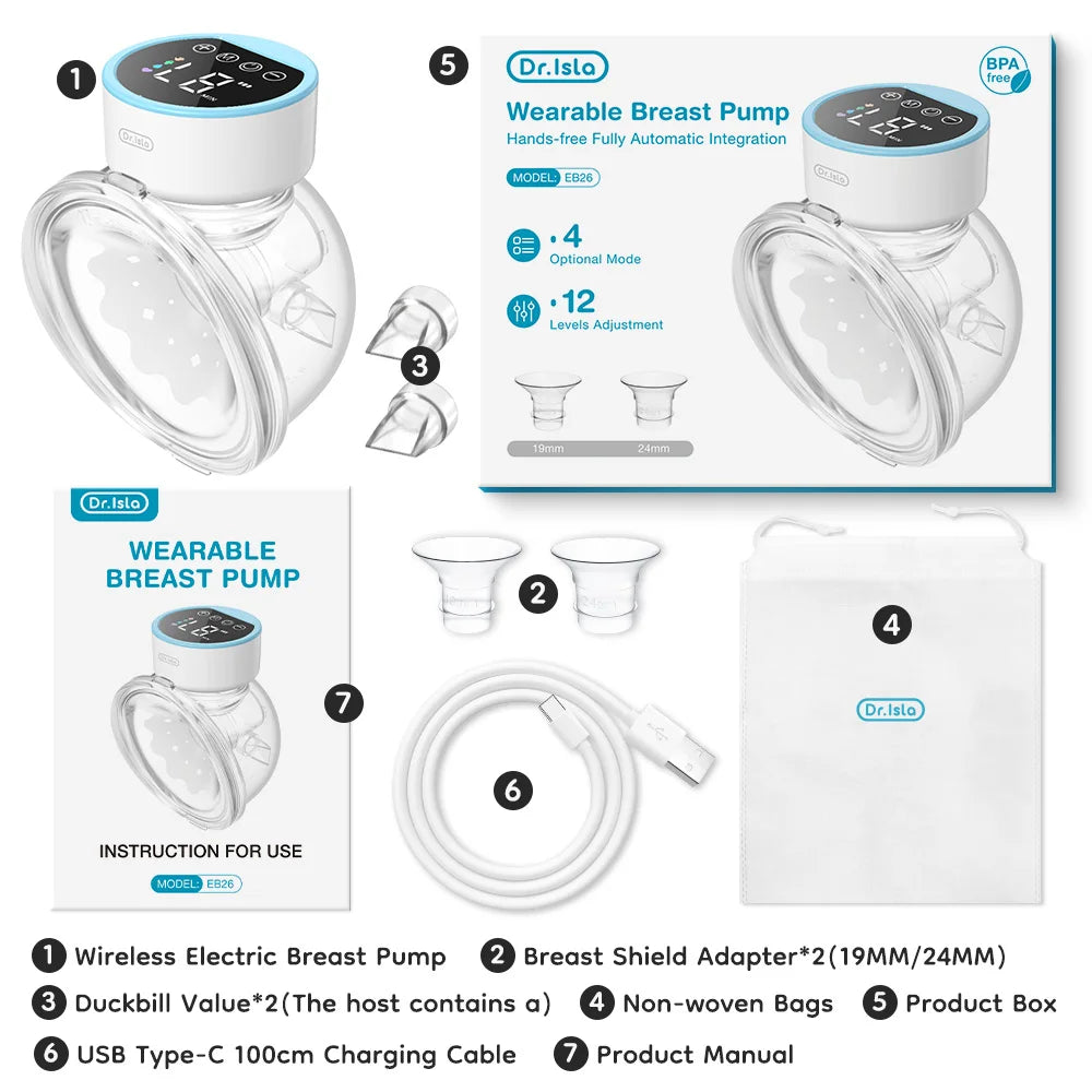 Tire-lait Électrique Portable – Silencieux, Confortable et Mains Libres