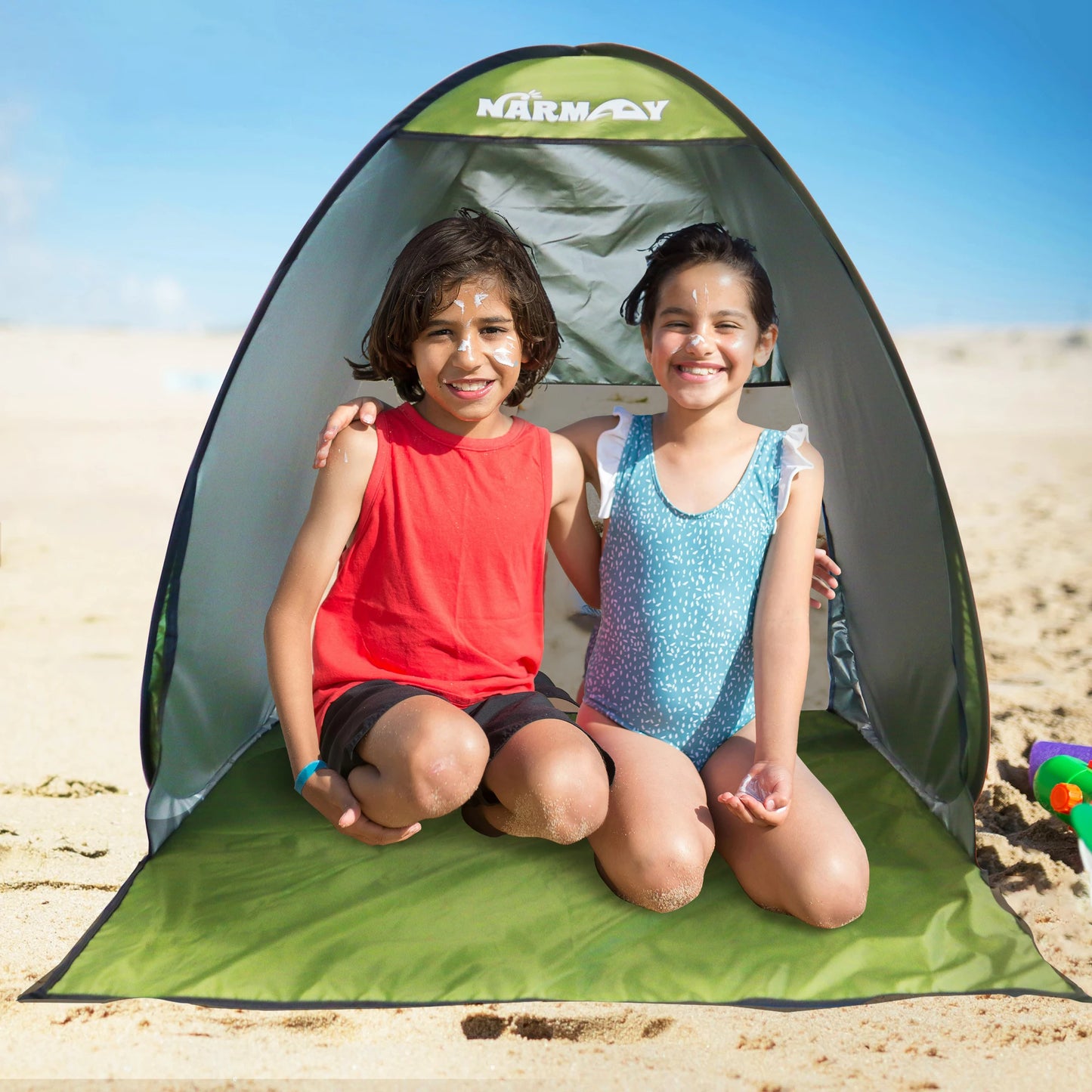 Tente de Plage Pop-Up Résistante aux UV – Abri Pare-Soleil Imperméable