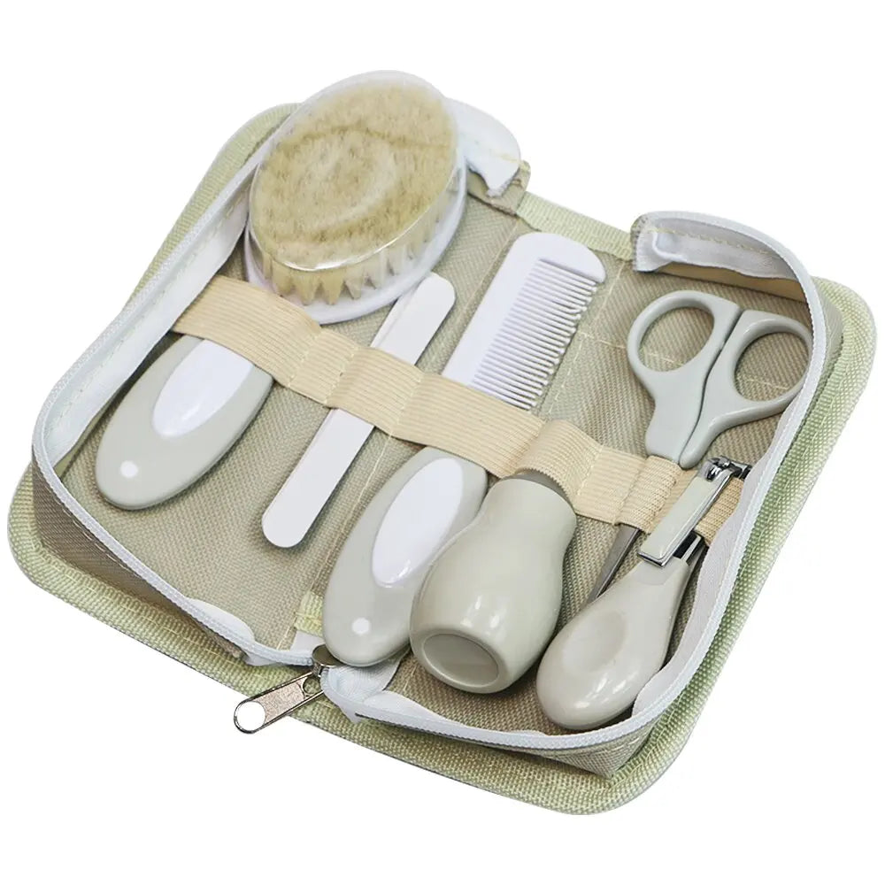 Kit de soins pour bébé inhalateur nasal six pièces Coupe-ongles lime brosse peigne ciseaux accessoires de nettoyage et de soins quotidiens pour bébé