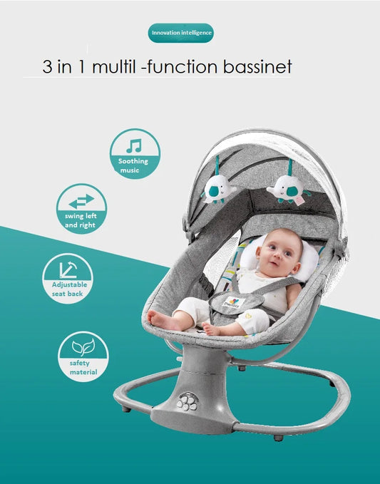 Berceau Électrique Bébé – Chaise à Bascule Confort Nouveau-Né