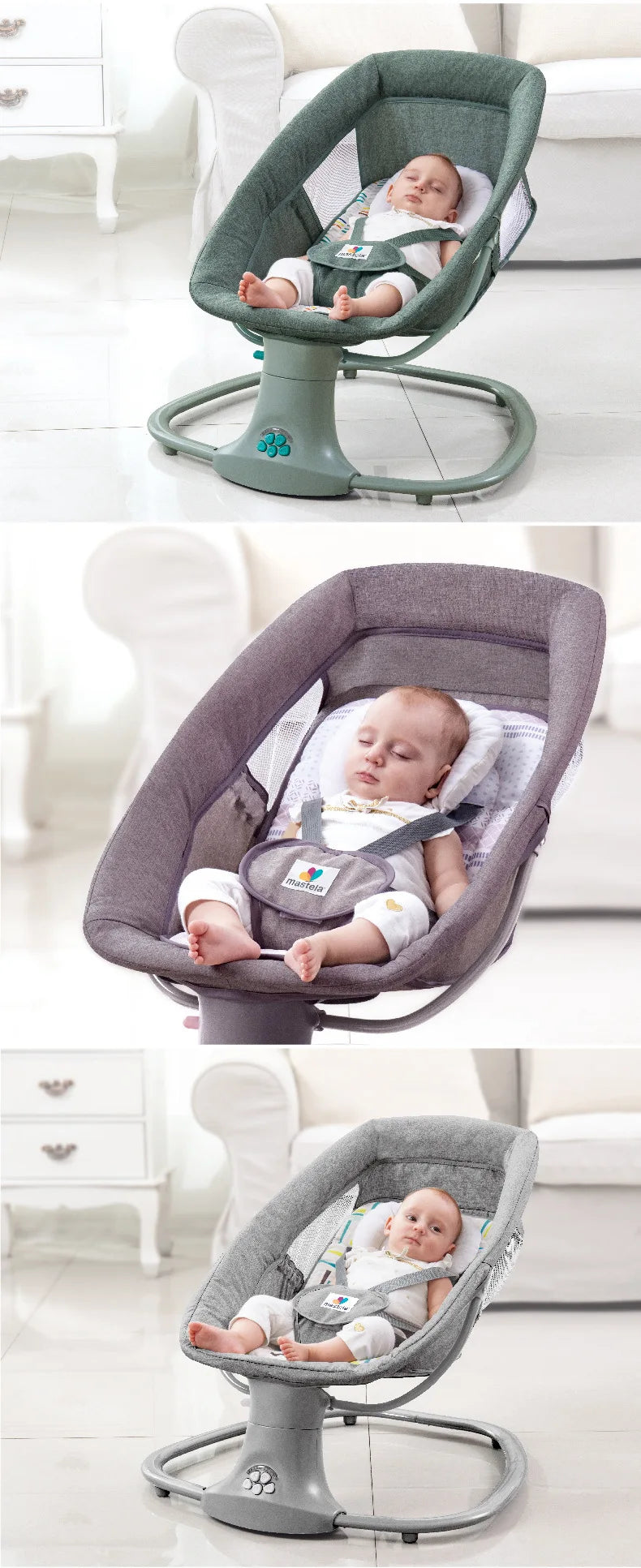 Berceau Électrique Bébé – Chaise à Bascule Confort Nouveau-Né