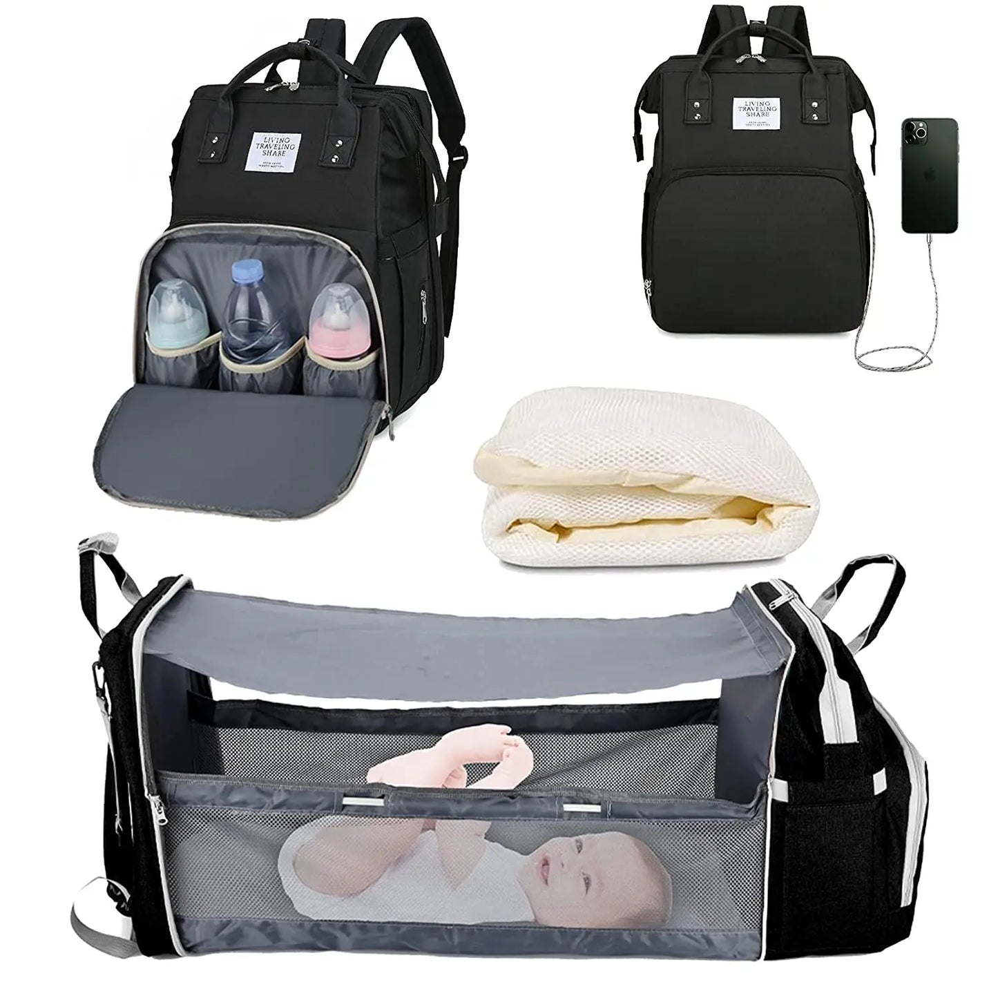 Sac à langer 3 en 1 pour bébé | Multifonctionnel