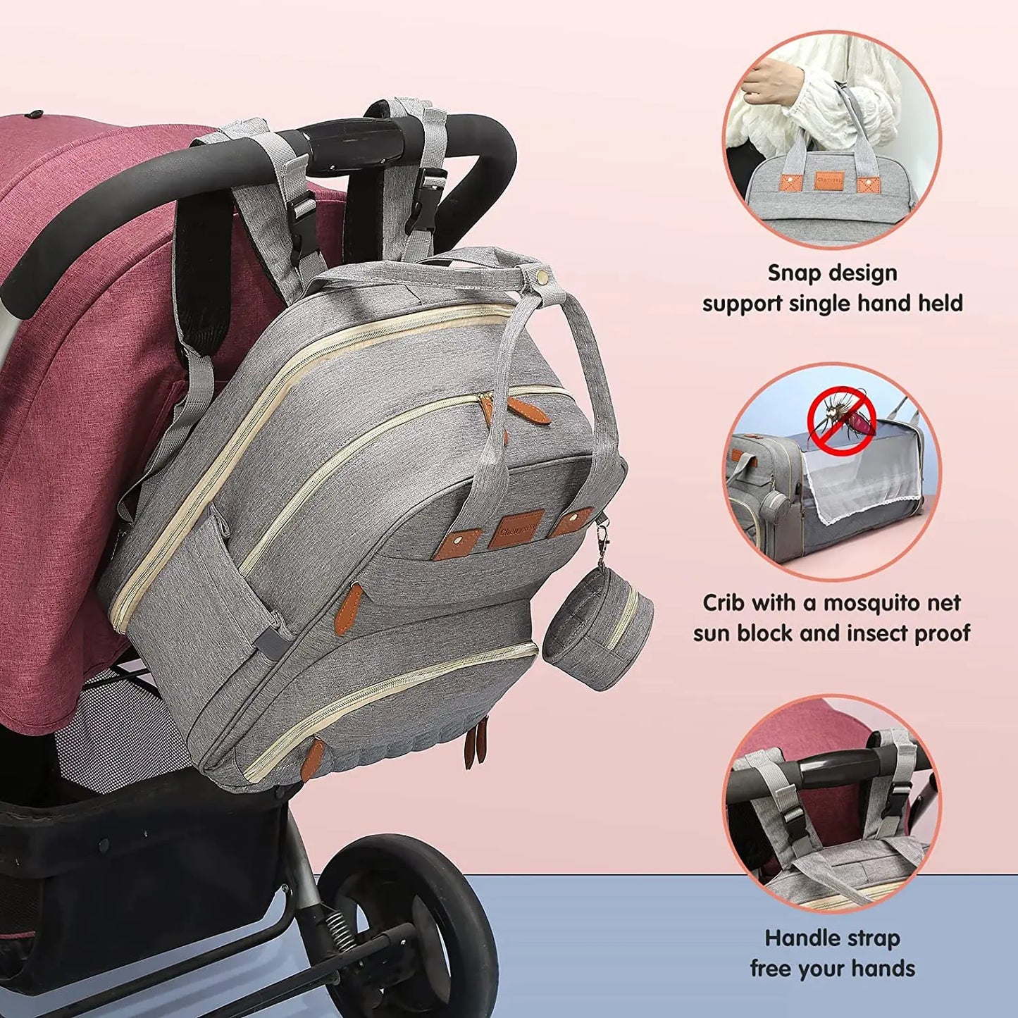 Sac à langer 3 en 1 pour bébé | Multifonctionnel