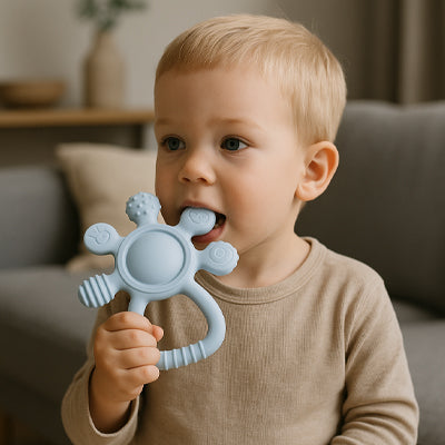 Jouet de dentition en Silicone sans BPA, qualité alimentaire pour bébé de 0 à 12 ans, hochet de dentition, jouets sensoriels pour tout-petits, cloche à main en Silicone, jouets apaisants