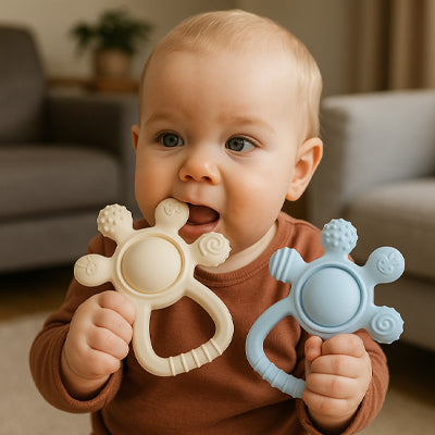 Jouet de dentition en Silicone sans BPA, qualité alimentaire pour bébé de 0 à 12 ans, hochet de dentition, jouets sensoriels pour tout-petits, cloche à main en Silicone, jouets apaisants