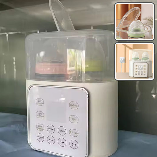 Chauffe-Biberon 2 en 1 Multifonction pour Bébé, Chauffe-Lait pour bébé, Stérilisateur de Biberons Double avec Minuterie